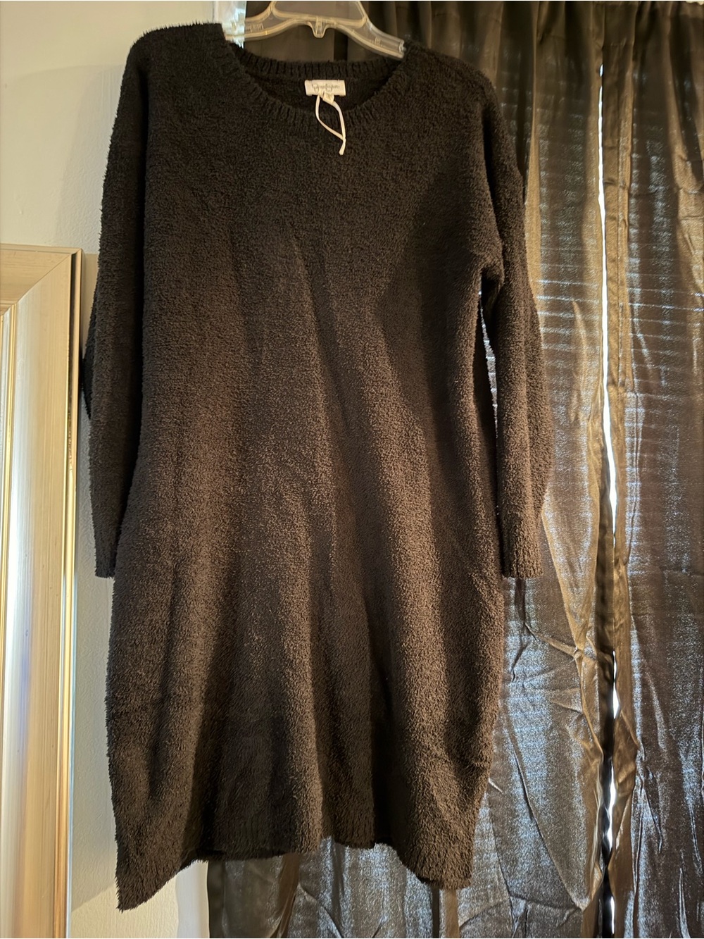 Jessica Simpson Black Long-Sleeve Cozy Knit Dress